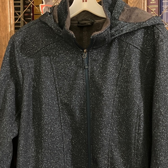 Sparkly Dark Teal Hooded Jacket - Picture 2 of 10